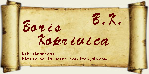 Boris Koprivica vizit kartica